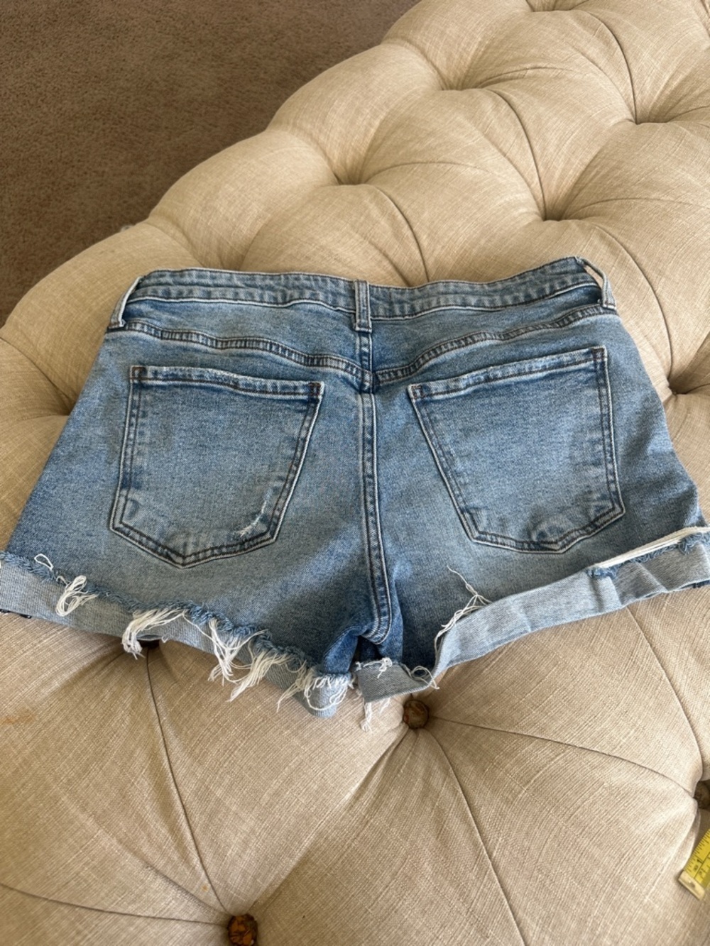 Kut from the Kloth Light Blue Distressed Denim Shorts - Picture 8 of 9